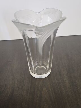 Clear Glass Fluted Vase -